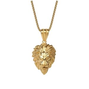 Brilliance Fine Jewelry Stainless Steel IP Yellow Plated Lion Pendant Necklace